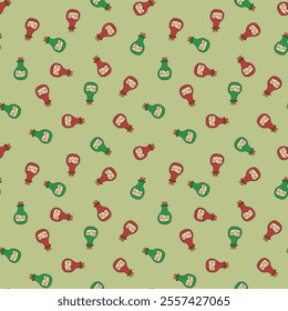 Cute Cartoon Rum bottle Seamless Pattern background. Vector illustration.