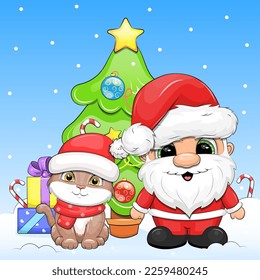 Cute cartoon Santa Claus