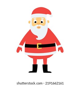 Cute cartoon Santa Claus character. Template for Christmas and New Year design. Isolated vector illustration