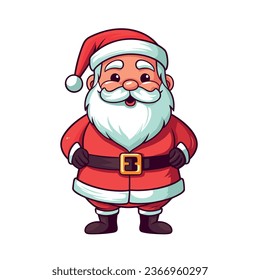 Cute cartoon Santa Claus character isolated on white background. Christimas concept. Vector stock