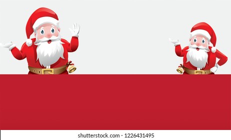 cute cartoon santa claus hand presenting your text or product isolated on white background. design for copy space text and blank background