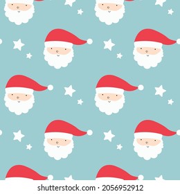 Cute cartoon Santa Claus seamless pattern