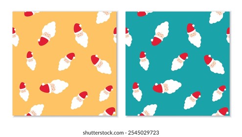 Cute cartoon Santa Claus  Seamless Christmas pattern.  cool  color  backgrounds