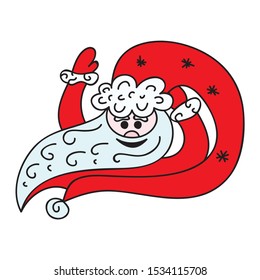 Cute cartoon Santa Claus. Vector illustration