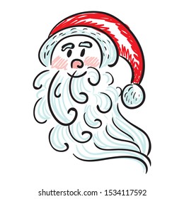 Cute cartoon Santa Claus. Vector illustration