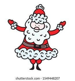 Cute cartoon Santa Claus. Vector illustration