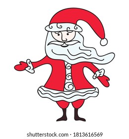 Cute Cartoon Santa Claus. Vektorgrafik