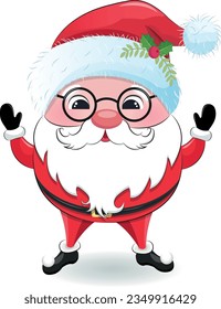 Cute Cartoon Santa Claus vector iiustration