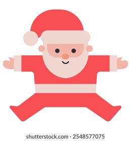 Personaje lindo de las Navidades de la historieta del Vector de Santa Claus de la historieta aislado en un fondo blanco.