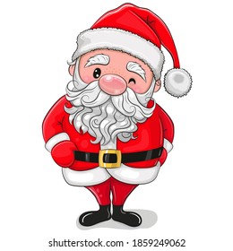 Cute Cartoon Santa isolated on a white background