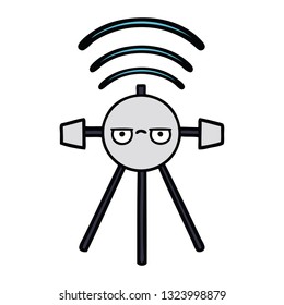 cute cartoon of a satellite