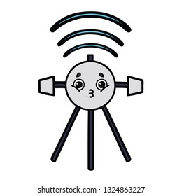 cute cartoon of a satellite