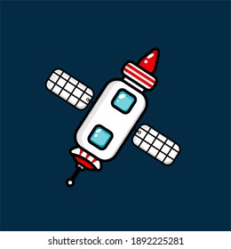 a cute cartoon of satellite design image