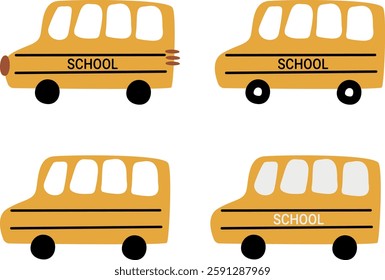 Cute Cartoon School Bus Collection for Educational Designs