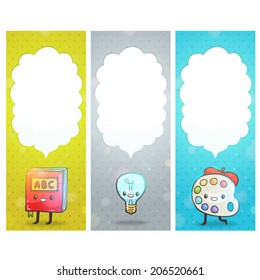 cute cartoon school characters. back to school illustration