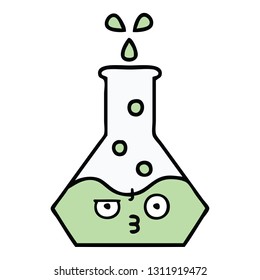 cute cartoon of a science beaker
