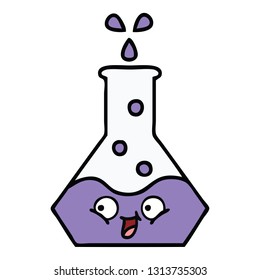 cute cartoon of a science beaker