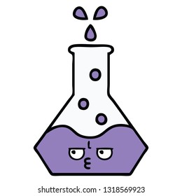cute cartoon of a science beaker