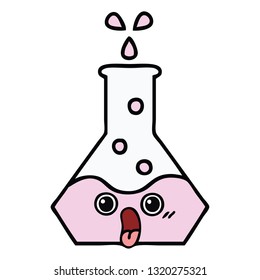 cute cartoon of a science beaker