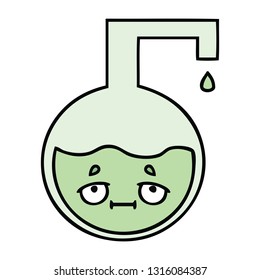 süße Karikatur eines wissenschaftlichen Experiments 