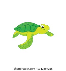 Cute cartoon sea turtle vector