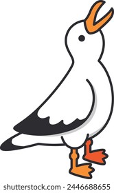 Cute cartoon seagull vector Illustration