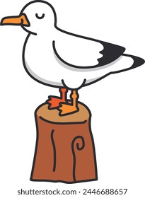 Cute cartoon seagull vector Illustration