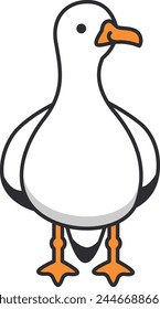 Cute cartoon seagull vector Illustration