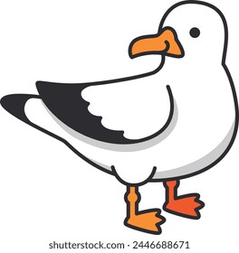 Cute cartoon seagull vector Illustration