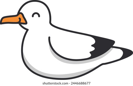 Cute cartoon seagull vector Illustration