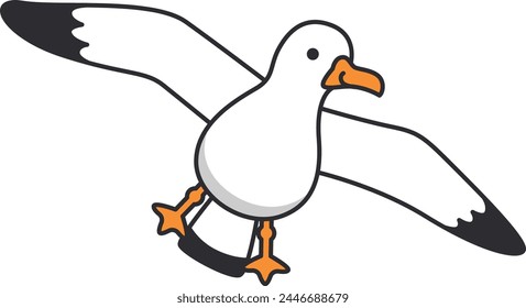 Nette Cartoon Möwe Vektorillustration