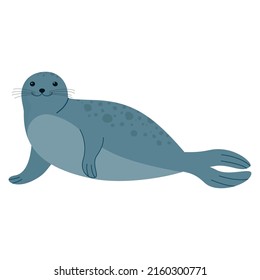 cute cartoon seal. adorable clip art for print or web