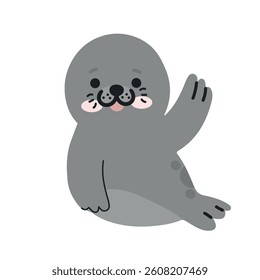 Cute cartoon seal doodle baby