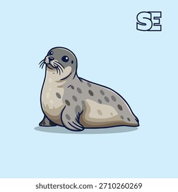 Cute Cartoon Seal Mascot Vector Animal Sticker Illustration