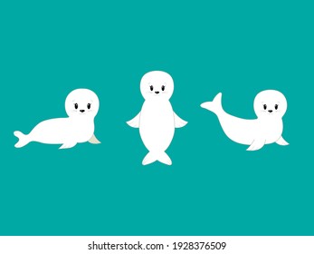 Cute cartoon seal. Vector illustration.
