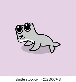 cute cartoon seal vector illustration for kid or mascot logo