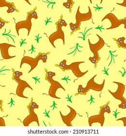 Cute cartoon seamless with horse