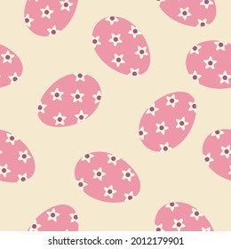Cute cartoon seamless pattern easter eggs.Vector illustration.