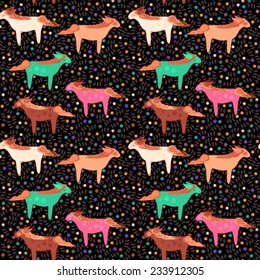   Cute cartoon seamless pattern with funny horses.