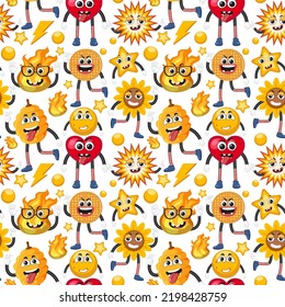 Cute cartoon seamless pattern illustration