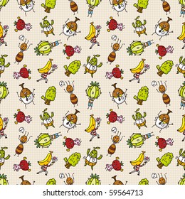 cute cartoon seamless pattern,vector illustration