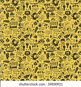 cute cartoon seamless pattern,vector illustration