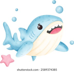 a cute cartoon shark cartoon