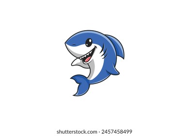 Cute Cartoon Shark Logo – Fun and Playful Marine Animal Mascot