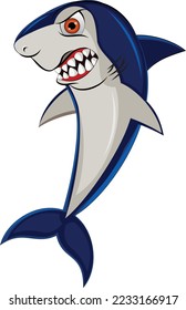 Cuto dibujo arte vector de tiburón 