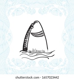 Cute cartoon shark. Vector illustration