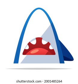 Cute cartoon shark vector isolated illustration