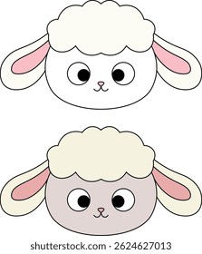 cute cartoon sheep, sheep icon, sheep face