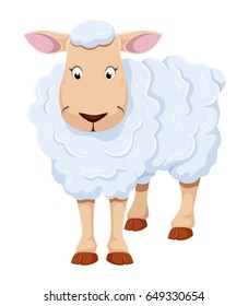 Cute cartoon sheep illustration