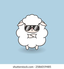 cute cartoon sheep illustration vector design. Eps 10.